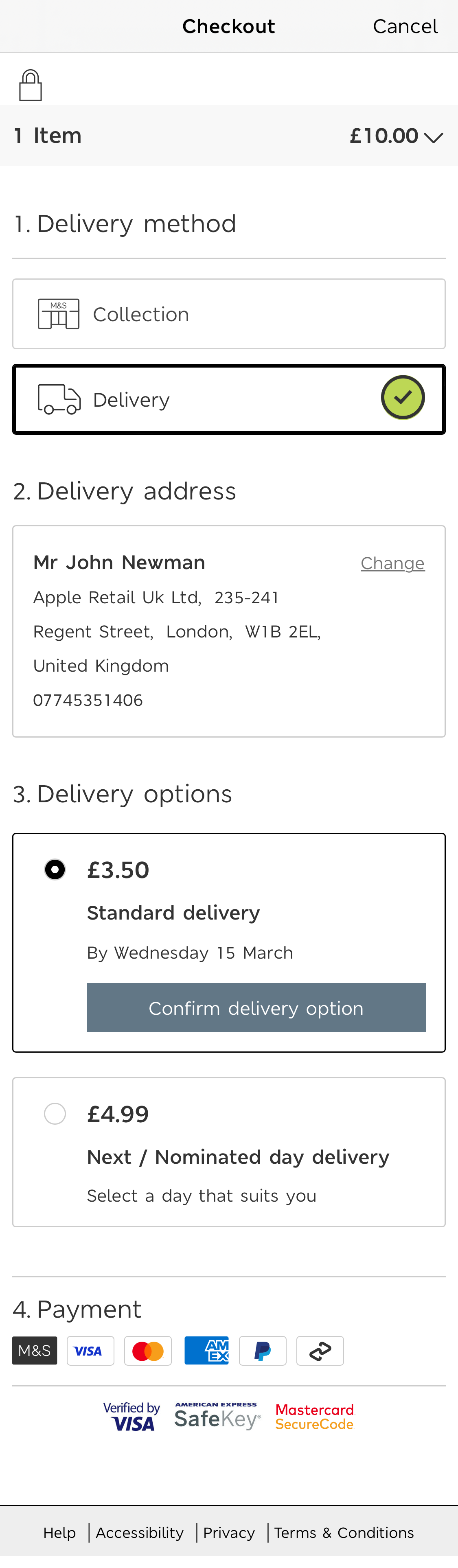 Marks & Spencer’s App Delivery & Shipping Methods 165 of 800 Delivery & Shipping Methods